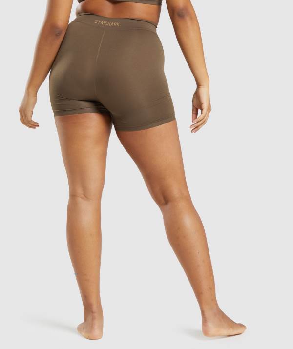 Damske Spodne Pradlo Gymshark Seamless Boxers Hnede | TE7046529